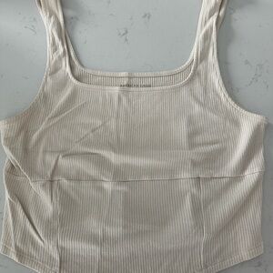 American Eagle Beige Ribbed Tank Top